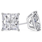 DiamondX 18k White Gold 3 Ct White Sapphire Princess Cut Stud Earrings