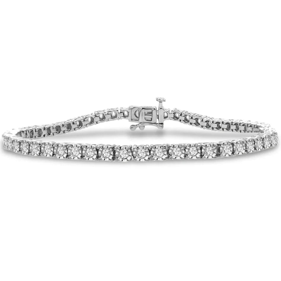 DiamondX 1 Carat Genuine Diamond Tennis Bracelet in Sterling Silver