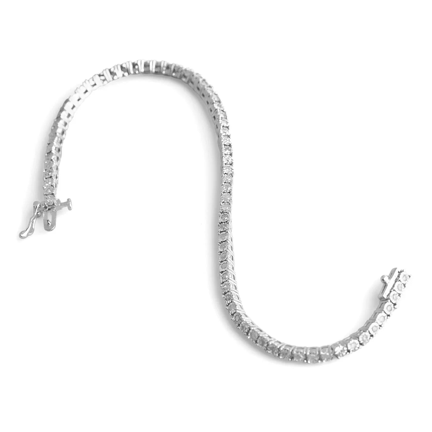 DiamondX 1 Carat Genuine Diamond Tennis Bracelet in Sterling Silver