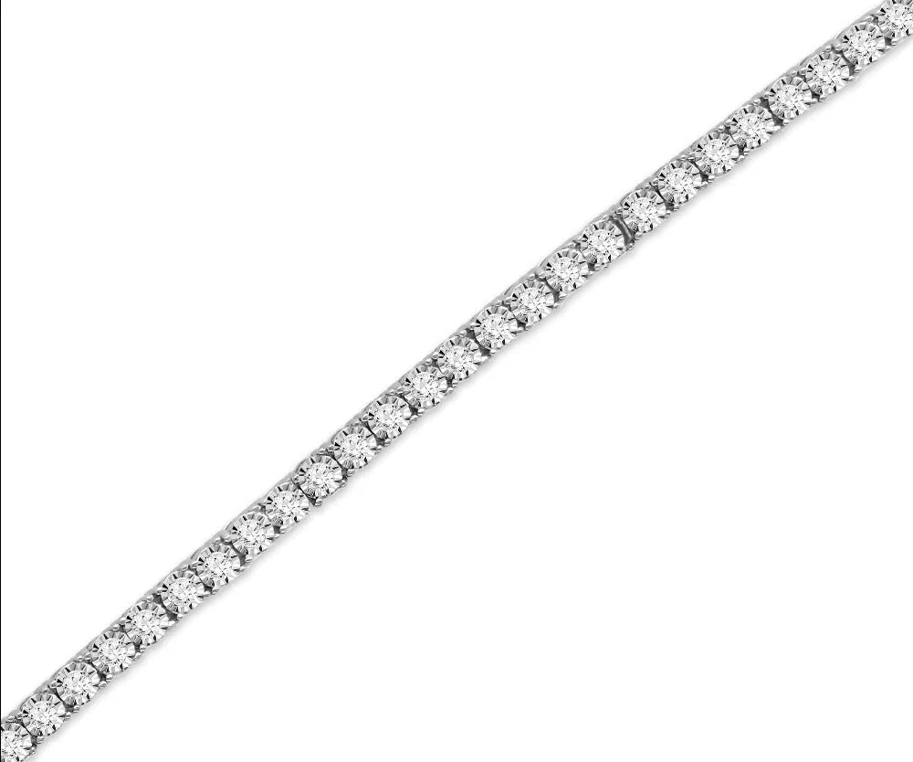 DiamondX 1 Carat Genuine Diamond Tennis Bracelet in Sterling Silver