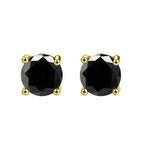 DiamondX 18K Yellow Gold 1 Carat Created Round Sapphire Birthstone Stud Earrings All Colors Plated