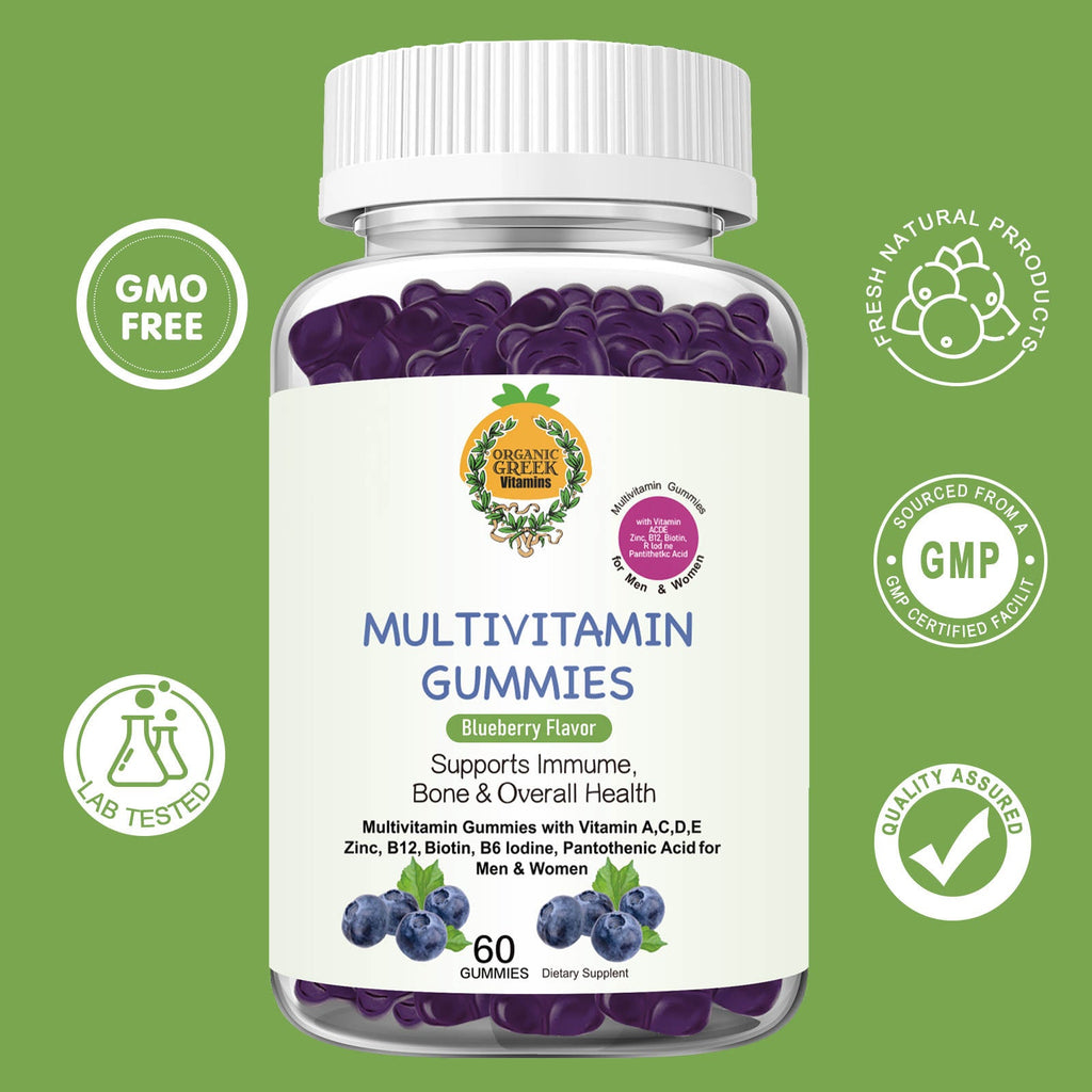 Organic Greek : Premium Natural Plant Base Multivitamin Gummies Whole Food Supplement