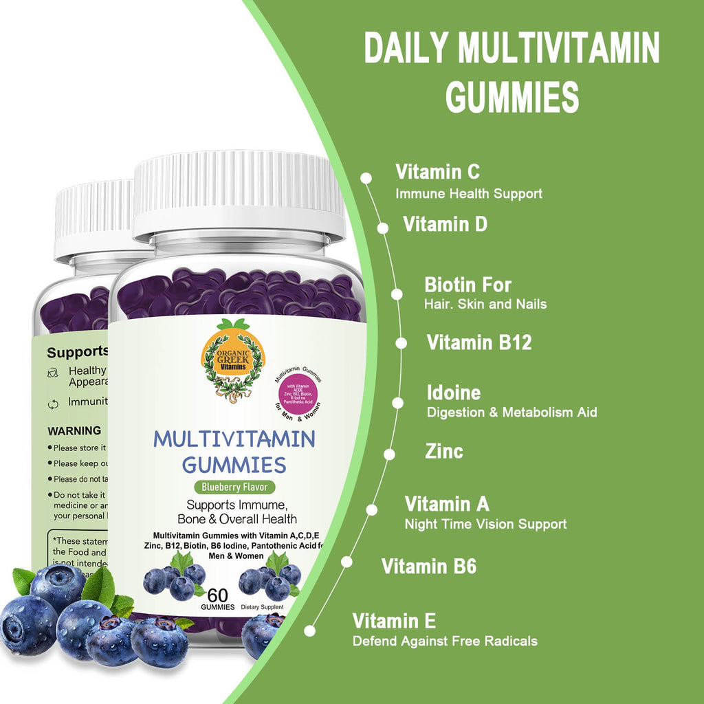 Organic Greek : Premium Natural Plant Base Multivitamin Gummies Whole Food Supplement