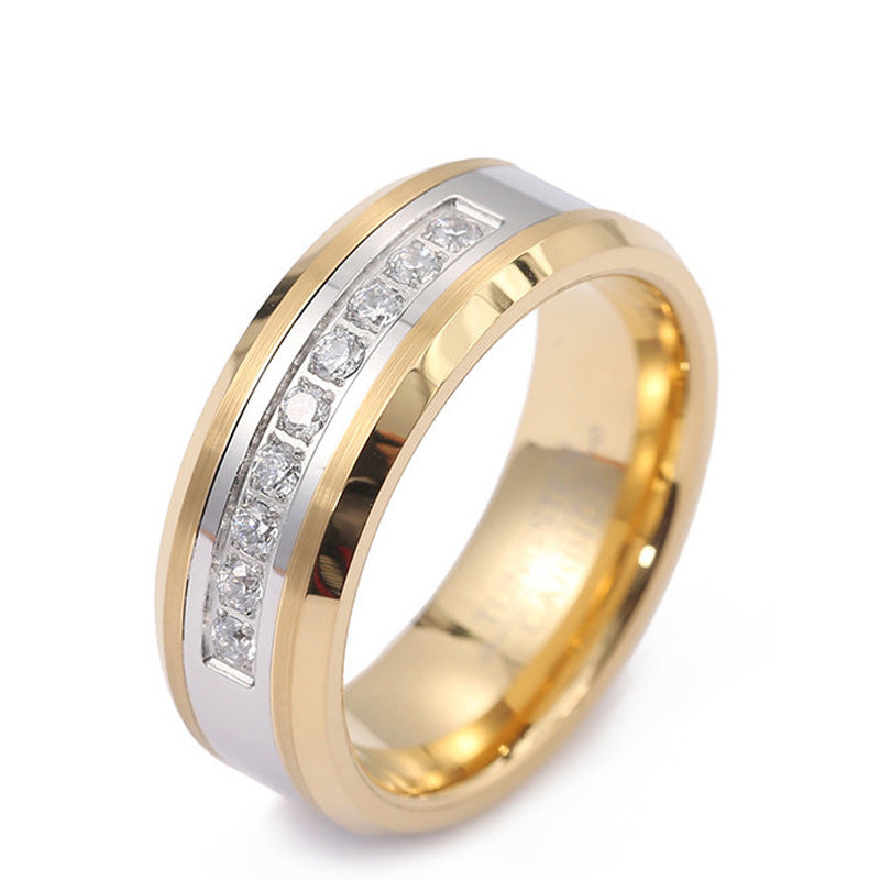 DiamondX Tungsten Moissanite Ring Wedding Band 8mm For Unisex Tungsten Moissanite Ring Wedding Band 8mm For Unisex Yellow Tungsten Created Diamond Ring Wedding Band 8mm for Unisex