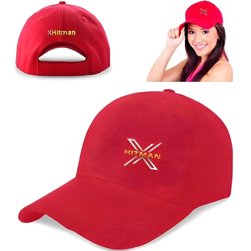 XHitman Stylish Modern, Sport Performance Adjustable Size Baseball Cap for Men and Women All Seasons Black & Red Combo